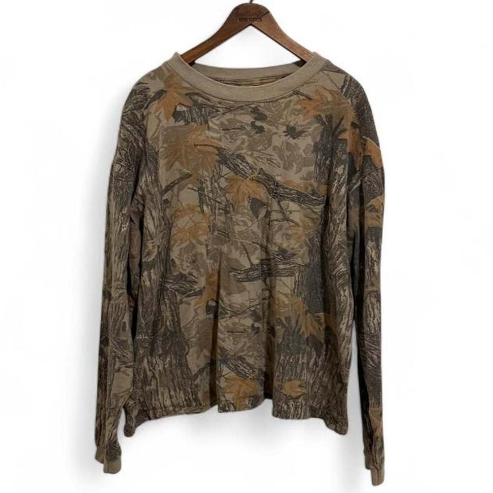 Realtree Hardwoods Camouflage Long Sleeve Pocket T-Shirt 2XL